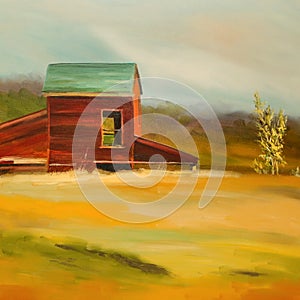 Colorful country house illustration