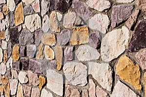 Colorful country natural stone brick wall texture background