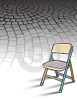 A colorful cover template with a chair