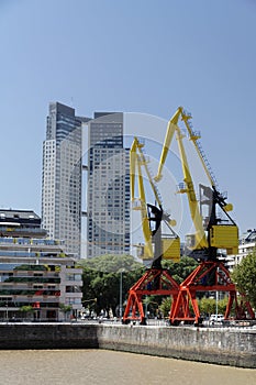 Colorful Cranes Puerto Madero Buenos Aires photo