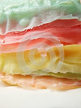Colorful crape cake layers