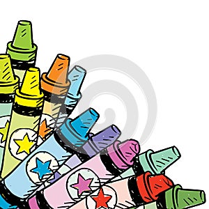 Colorful crayon corner tab photo