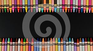 Colorful crayons frame