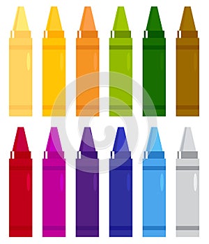 Colorful crayons set