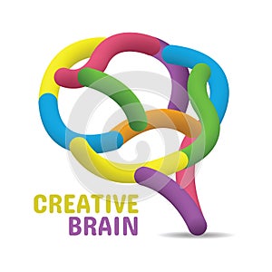 Colorful creative brain concept