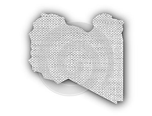 Map of Libya on old linen