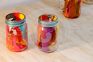 Colorful cristal bottles