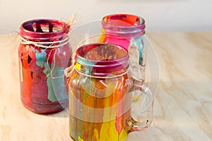 Colorful cristal bottles