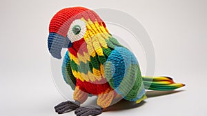 Colorful Crochet Parrot Toy With Pseudo-realistic Design