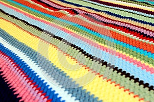 Colorful Crocheted Stripes Background