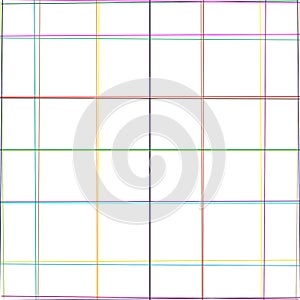 Colorful crosshatch, scribble sketch lines. Random multicolor grid, mesh. Intersect stripes. Asymmetric pattern of irregular,