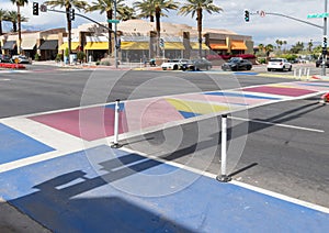 Colorful crosswalks, El Paseo Drive in Palm Desert