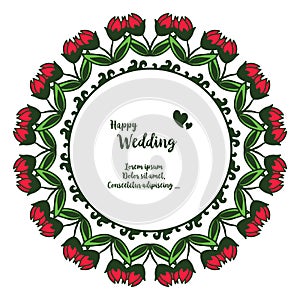 Colorful crowd of flower frame, style unique frame, decoration wallpaper of card happy wedding. Vector