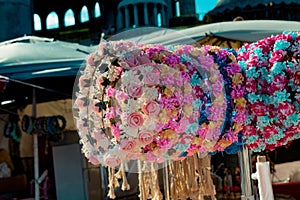 colorful crowns for sale made of fake flowers