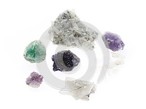 Colorful Crystal mineral sample of a gemstones with quartz photo