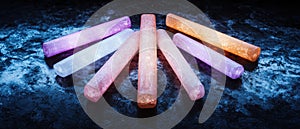 Colorful crystals on dark background