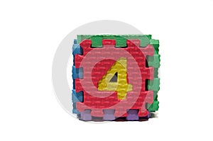 Colorful cube puzzle of even numbers - four