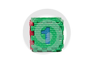 Colorful cube puzzle of odd numbers - one