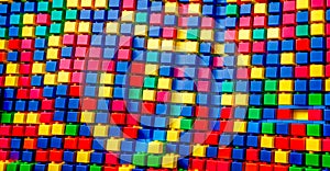 Colorful cubes background. 3D cube. Colored cubes. Cube abstract background. Plastic construction blocks