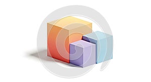 Colorful Cubes Composition - Geometric Shapes in Gradient Hues