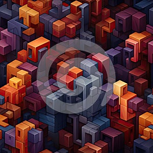 Colorful cubes wallpaper with highly detailed environments (tiled)