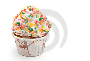 Colorful cup cake isolated