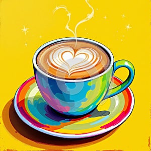 Colorful Cup of Coffee â Vibrant and Creative Morning Inspiration