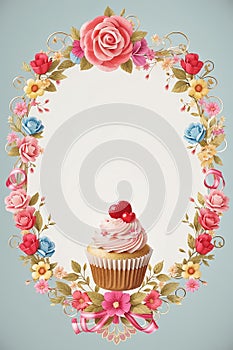 Colorful cupcake borders Cupcake frame images Cupcake border templates photo