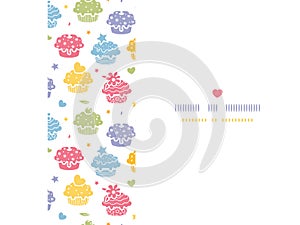 Colorful cupcake party horizontal seamless pattern background