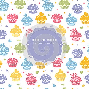 Colorful cupcake party seamless pattern background