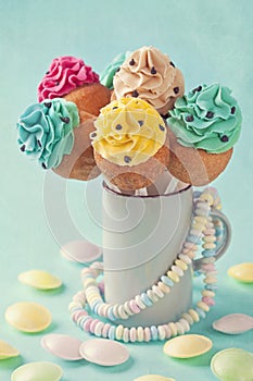 Colorful cupcake pops