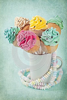 Colorful cupcake pops