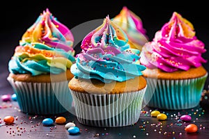 Colorful Cupcakes Galore: Tasty Treats.