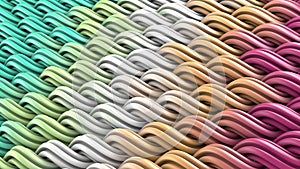 Colorful curles ornament abstract 3D render