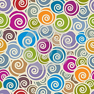 Colorful curls seamless pattern.