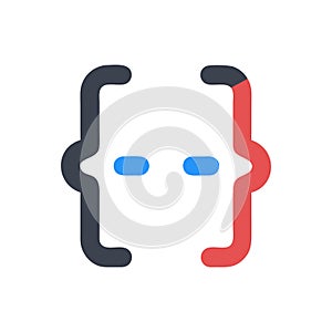 Colorful Curly Braces Icon: Programming, Coding, and Development Symbol