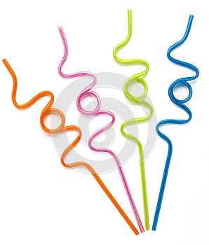 Colorful Curly Drinking Straws