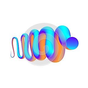 Colorful curve blend shape. Swirling gradient flow. Vector.