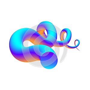 Colorful curve blend shape. Swirling gradient flow. Vector.