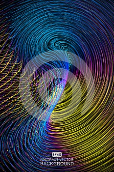 Colorful curve composition Glowing spiral abstract texture pattern background