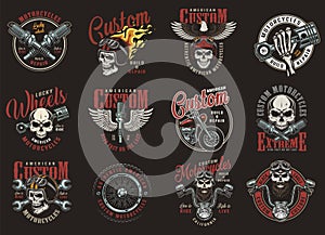 Colorful custom motorcycle prints