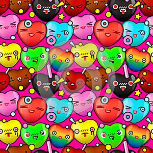 Colorful cute cartoon seamless pattern