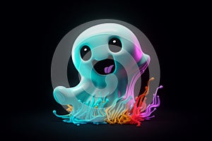 Colorful cute ghost. Generate Ai