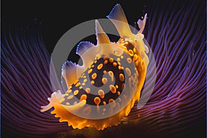 Colorful cute nudibranch sea slug strange marine life