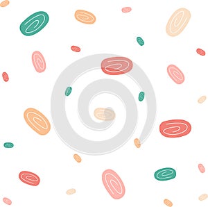 Colorful and Cute Ovale Shape Illustration Pattern Design
