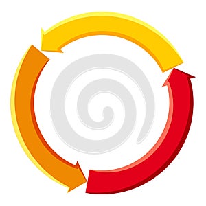 Colorful cycle circle diagram icon, cartoon style