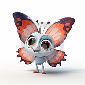 Colorful 3d Butterfly Illustration In Pixar Style photo