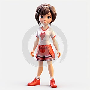 Colorful 3d Cartoon Girl Modeling With Anime-inspired Design photo