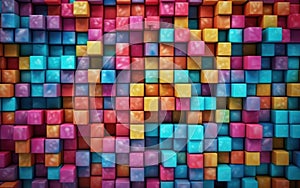 Colorful 3D Cube Pattern. created by generative artificial intelligence