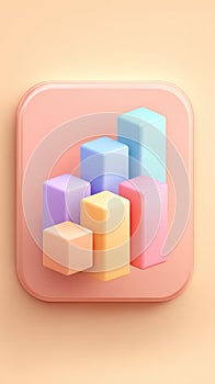 Colorful 3D Cubes Representing Data Visualization and Growth